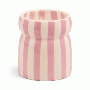 CAB0702EU Cabana 184g Lavender Striped Ceramic Candle Paddywax - Grecian Sand Boxed